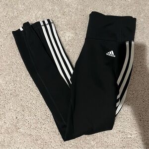 Adidas Black and White Leggings with Iconic Stripes